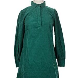 Vineyard Vines Emerald Green Shirt Dress Long Sleeve Collared Mini